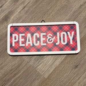 Plaid Peace & Joy Holiday Sign